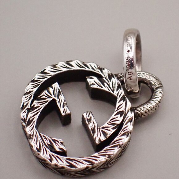 GUCCI Logo Interlocking G Chain Necklace AG925 Silver Italy 01YH654 - Picture 4 of 12